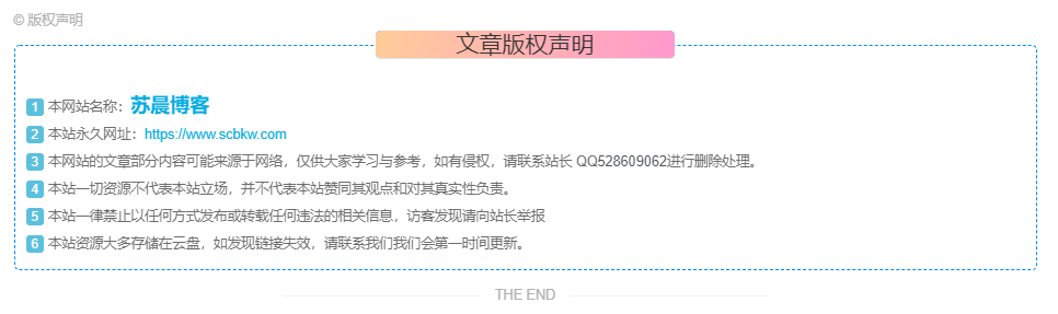 子比主题 – 文章版权声明样式插图3