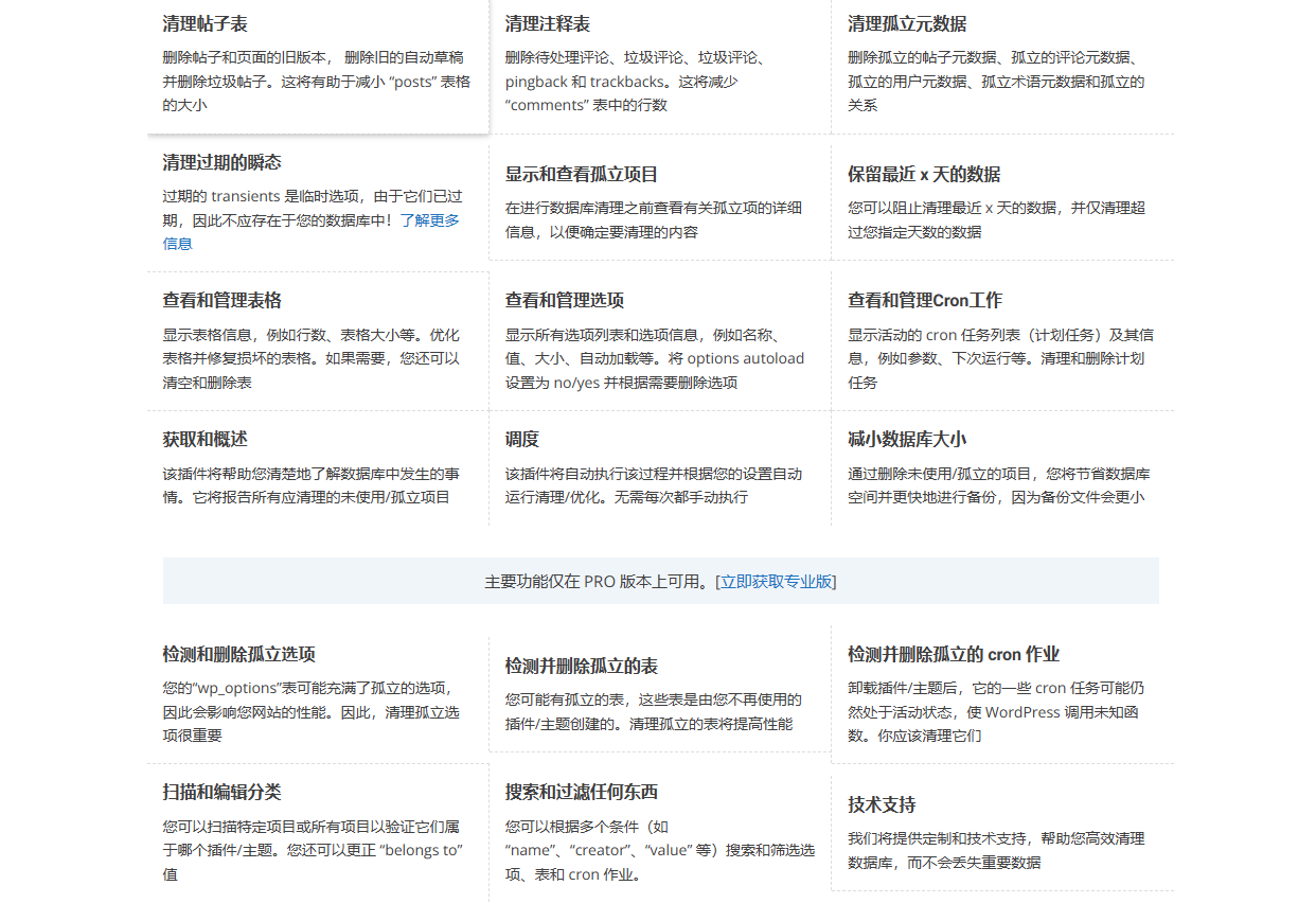 WordPress数据库清理优化插件，删除无用残留多余的数据表单插图1